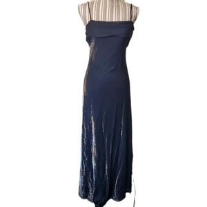 Bestsy & Adam Millennium Collection By Jaslene Evening Gown Black Shimmer Sz 6